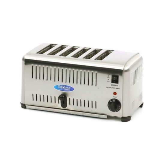 Toaster, prăjitor pâine, 6 felii, inox, 3.24Kw, profesional, 460x210x225h mm Toaster, prăjitor pâine, 6 felii, inox, 3.24Kw, profesional, 460x210x225h mm