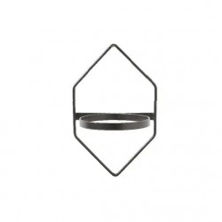 Suport perete hexagon negru plante, flori
