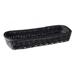 Cos tacamuri, negru, ratan, polipropilena, 27x10xH4.5 cm