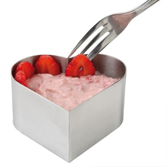 Mousse inox in forma de inimioara - 8x9xH4.5 cm Mousse inox in forma de inimioara - 8x9xH4.5 cm