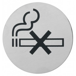 Semn indicator pentru nefumatori (din inox),  Ø 7.5 cm