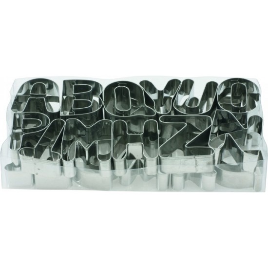 Set 26 piese forma litere A-Z din inox 7.5x2.5 cm Set 26 piese forma litere A-Z din inox 7.5x2.5 cm