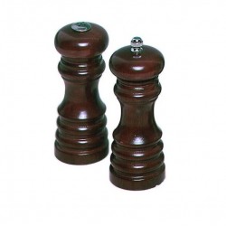 Set rasnita piper si presaratoare sare, din lemn, H=13 cm