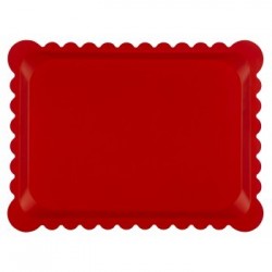 Tava multistrat, model dantelat, 30x40 cm, culoare rosu mat